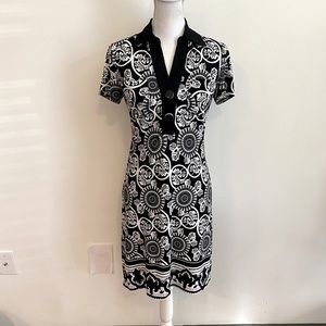 Donna Morgan Shirt Dress Midi Vintage Retro Floral Women’s Size 2 XS